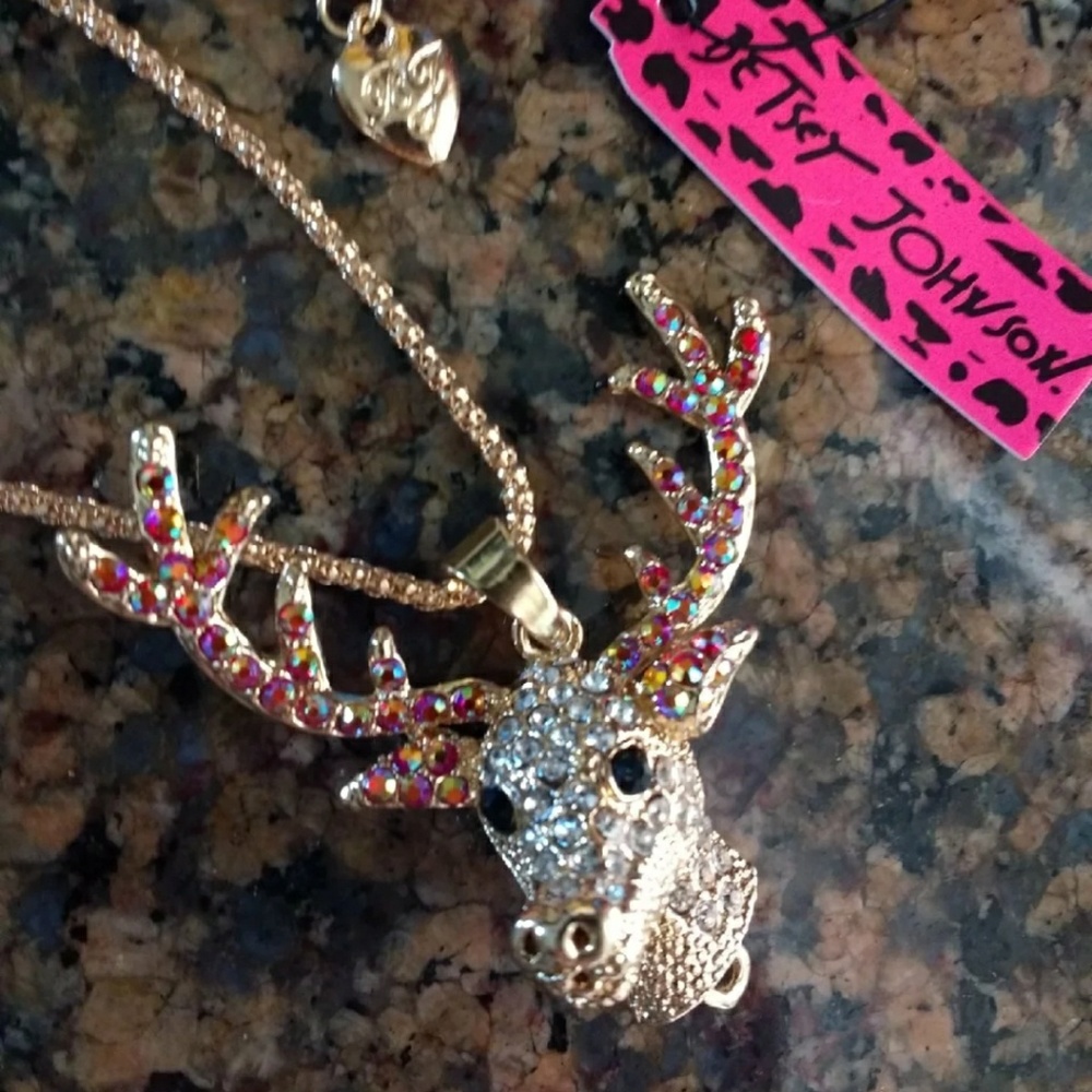 Betsey Johnson Deer Necklace NWT